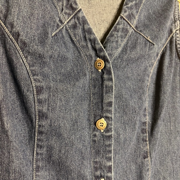 Faded Glory Denim Sleeveless Button-Down Dress - Picture 5 of 7